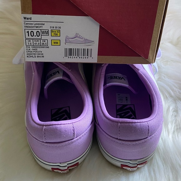 Vans Ward Canvas Lavender Women's Sneaker Skate Shoes, Size 10 - Picture 6 of 8